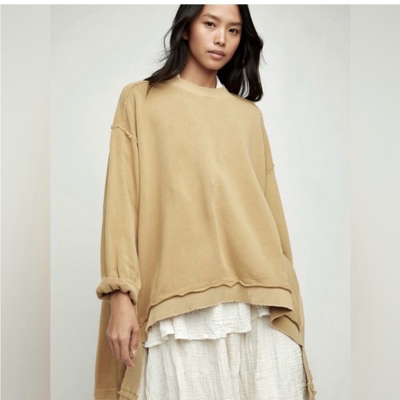 Free People yellow/jaute Iggy Pullover Sweatshirt Size Small - Picture 11 of 12